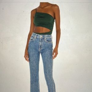 Veronica Cut Out Bodysuit Green superdown